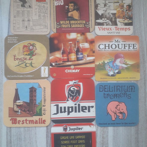 Beer coasters used, set of 10 No 1
