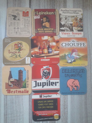 Beer coasters used, set of 10 No 1