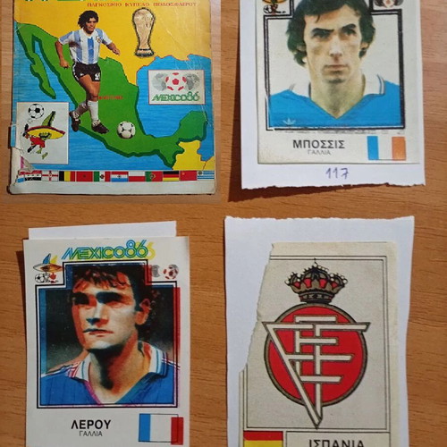 Union Mexico 1986 World Cup stickers used, numbers 117 118 318
