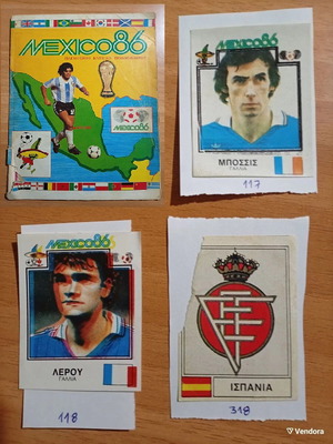 Union Mexico 1986 World Cup stickers used, numbers 117 118 318