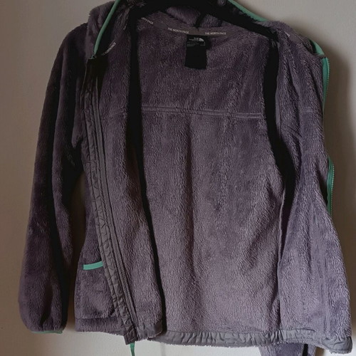 The North Face women's zip hoodie like new, gray and turquoise, XS/S