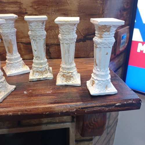Decorative Doric columns made of cement, new, height 12 cm