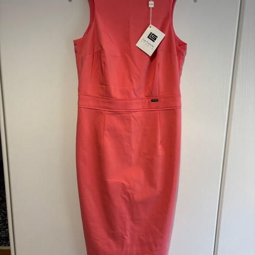 Guy Laroche dress new, coral midi pencil silhouette size 38
