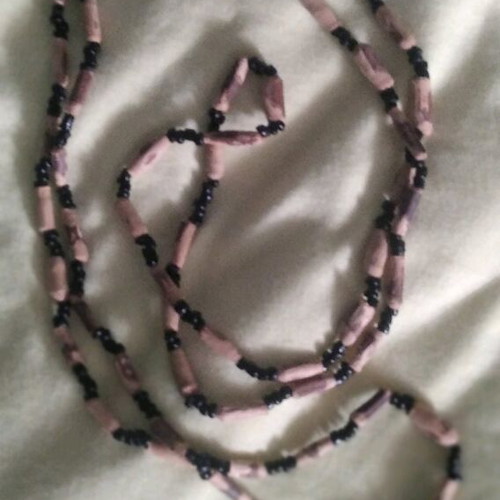 Ethnic necklace with wooden beads like new, set of 3 pieces
