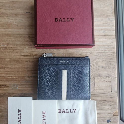 Bally wallet like new, blue, with compartments for bills and cards