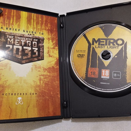 Metro Last Light PC game like new without manual