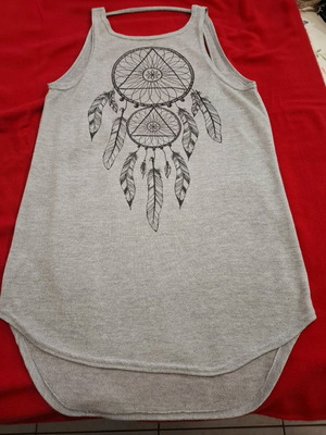 Blouse/Dress new in gray with large back opening