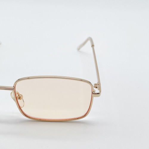 Pull & Bear Gold Rectangular Sunglasses used, Medium