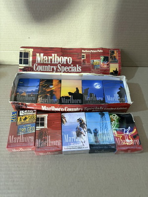 Marlboro collectible empty cigarette boxes, set of 10