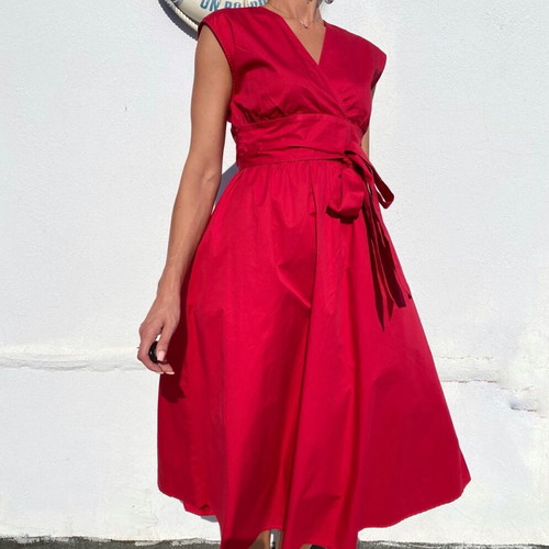 Icona by Kaos dress used, 60s style, size M, red