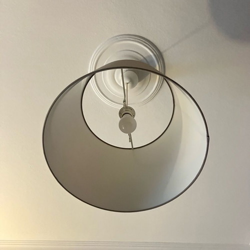 Fabric ceiling light like new, gray-beige