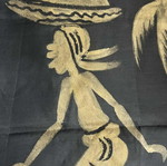 Vintage African Fabric Painting new, signed artwork