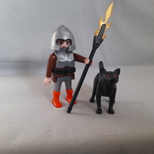 Playmobil knight with wolf used set