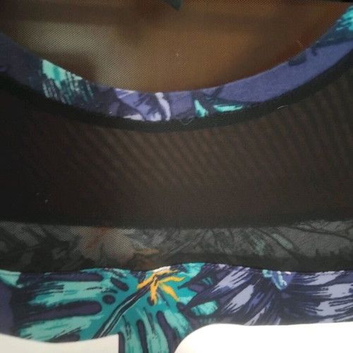 H&M floral dress with sheer panels like new, blue and purple