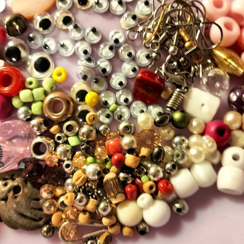 Various craft decorations used for handmade projects