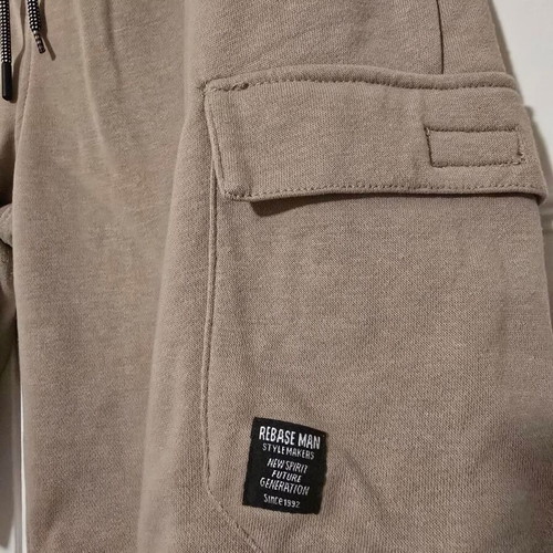 Rebase men's cargo shorts, beige, size L