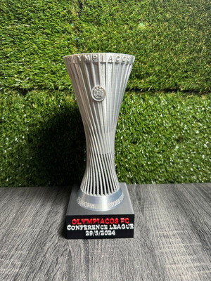 UEFA Conference League 2024 Olympiacos 3D Print Trophy with Base 25cm