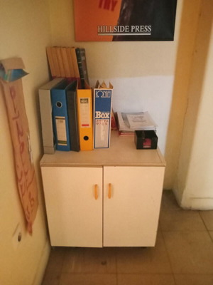 Furniture set used including desks chairs paintings cabinets