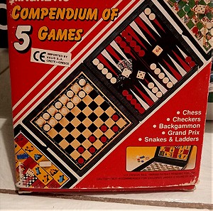 Επιτραπέζιο τάβλι και σκάκι  Μίνι μαγνητικά παιχνίδια (λείπει από το τάβλι ένα άσπρο πούλι)