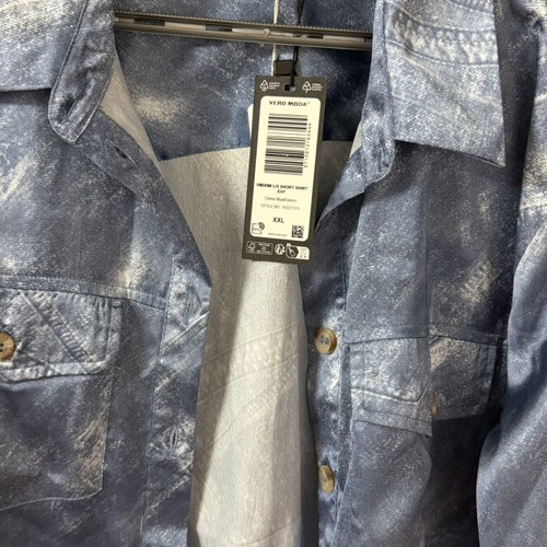 ASOS satin jacket with denim print