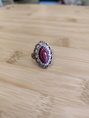 Vintage ring with red stone used