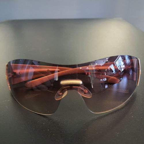 Exess women's sunglasses mask with bronze frame and brown gradient lens new