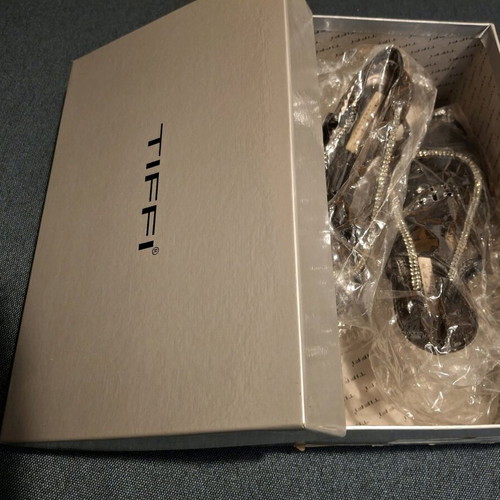 Swarovski crystal sandals like new, black, size 37