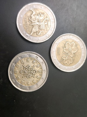 Rare 2 Euro Collectible Coins with Errors used