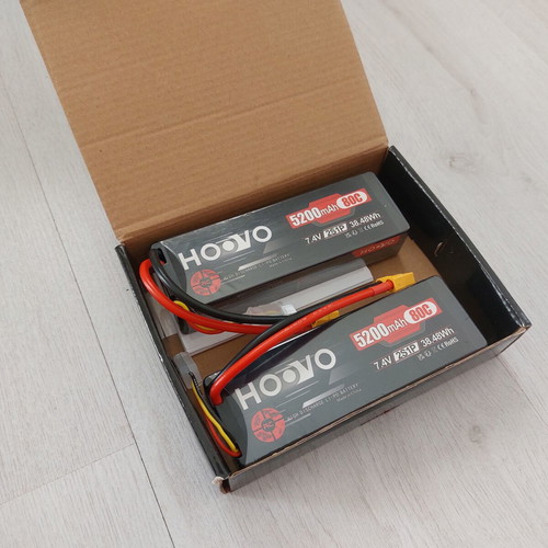 Hoovo LiPo Battery 2S 7.4V 5200mAh 80C Hardcase New Set of 2