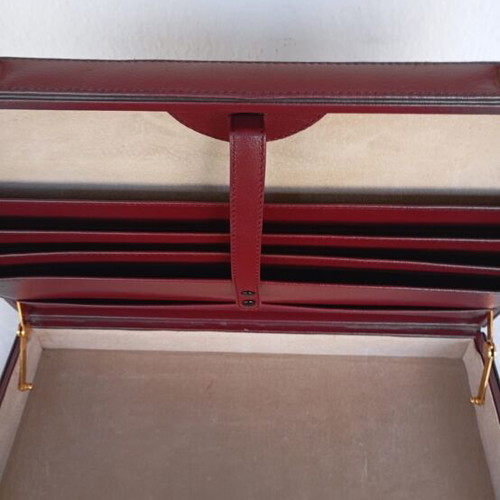Mexican leather briefcase like new, handmade, red