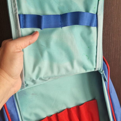 ELC Vintage Handbag for Stationery used, blue and red