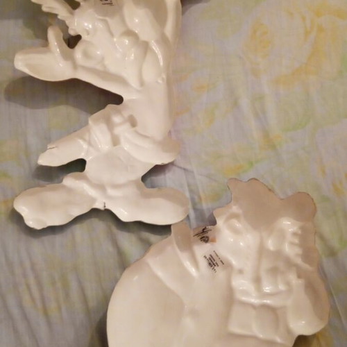 Asterix and Obelix decorative wall figures used, set of 2, plastic