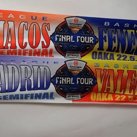 Set of 2 Final 4 2026 OAKA scarves Olympiacos Fenerbahce Real Madrid Valencia