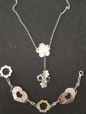 Σετ ασημένιο 925 κολιέ και βραχιόλι καινούργιο