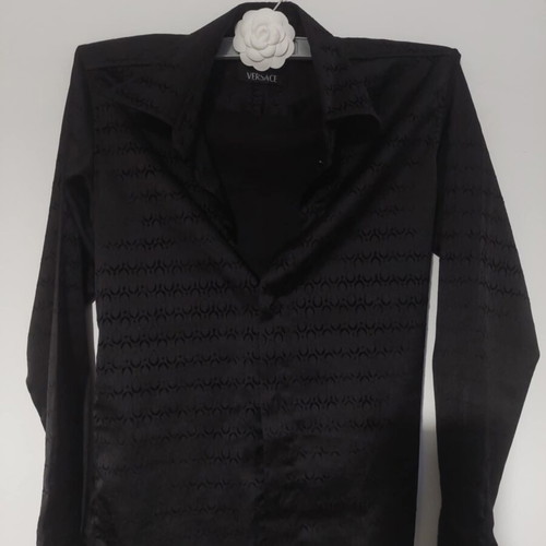 Versace velvet black shirt used, size 41-42, slim fit