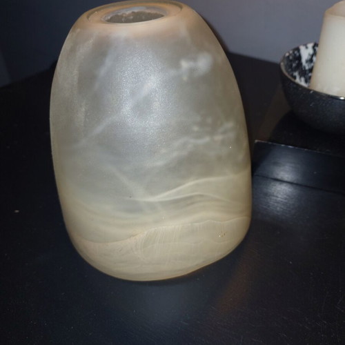 Blown Glass Lamp Shade like new, natural material, creamy color