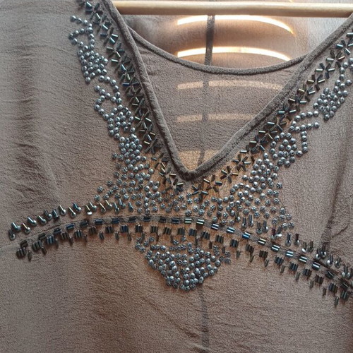 See through blouse like new, brown, size S