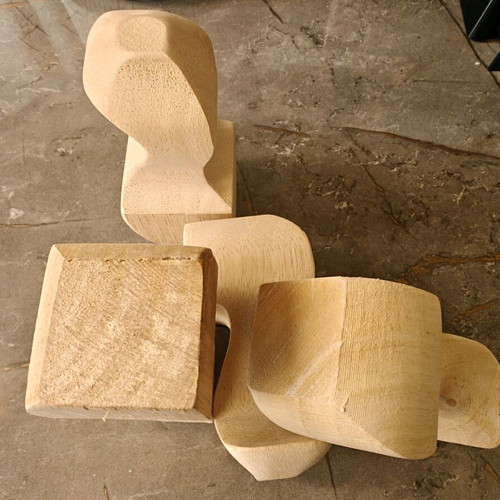 Solid wood furniture legs set of 4, raw, height 11.5 cm