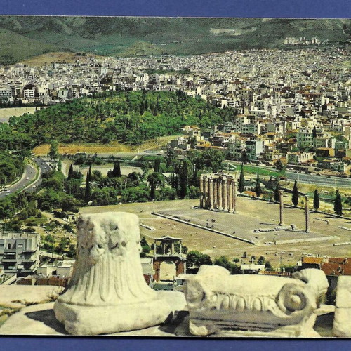 Athens partial view postcard used