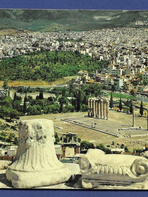 Athens partial view postcard used