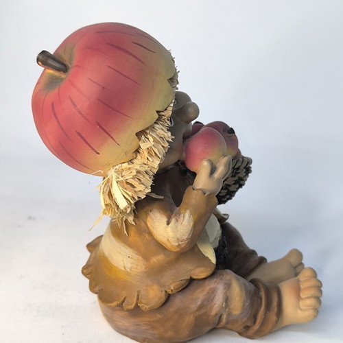 Decorative figure boy with apple head resin like new