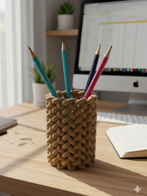 Handmade 3D Printed Pencil Holder from PLA