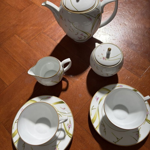 Σετ τσαγιού Limoges Amaryllis για 2, λεπτή πορσελάνη, 2002