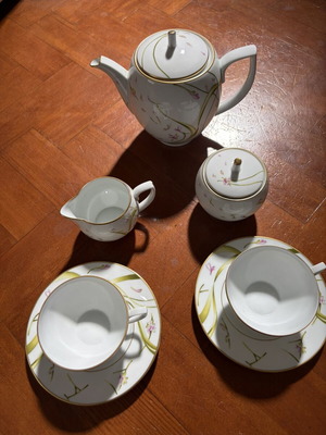 Σετ τσαγιού Limoges Amaryllis για 2, λεπτή πορσελάνη, 2002