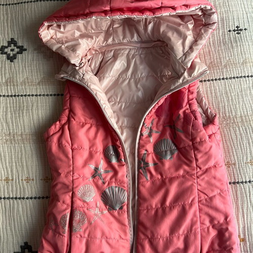 Alouette girls' sleeveless jacket used, double face, ages 4-6, pink