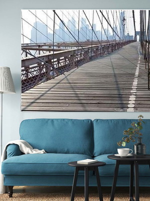 Brooklyn Bridge painting used, polypropylene canvas 200x140 cm