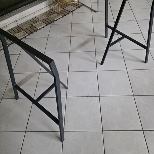 IKEA LERBERG desk legs, grey steel