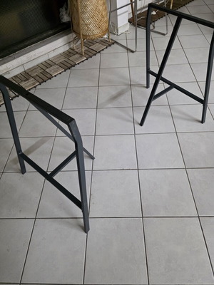 IKEA LERBERG desk legs, grey steel