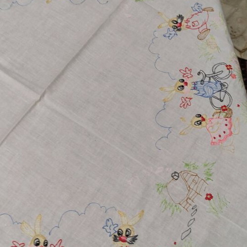 Easter tablecloths like new, set of two, 85x85 white cotton