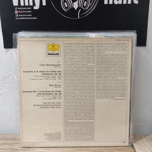 Bruch Mendelssohn Violin Concertos vinyl record used, classical